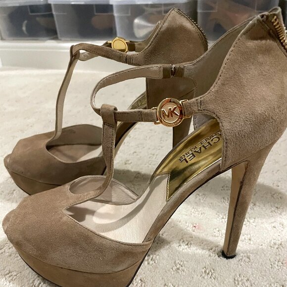Michael Kors Suede Platform Heels - Size 8 - Picture 1 of 4